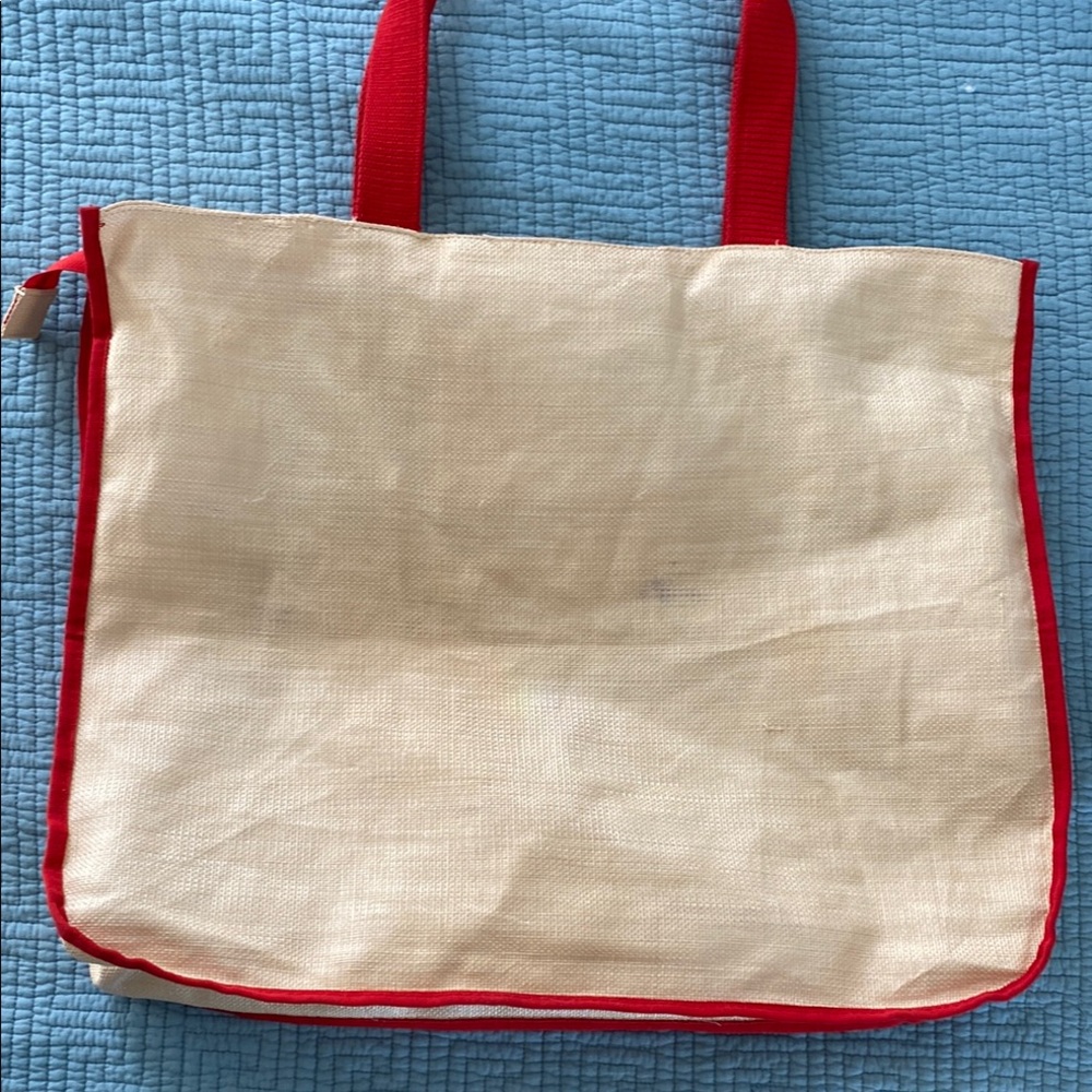 Marc Jacob’s woven Tote Bag with Red Handles - Picture 4 of 8